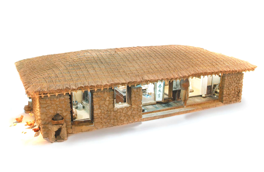 Straw-roofed house
